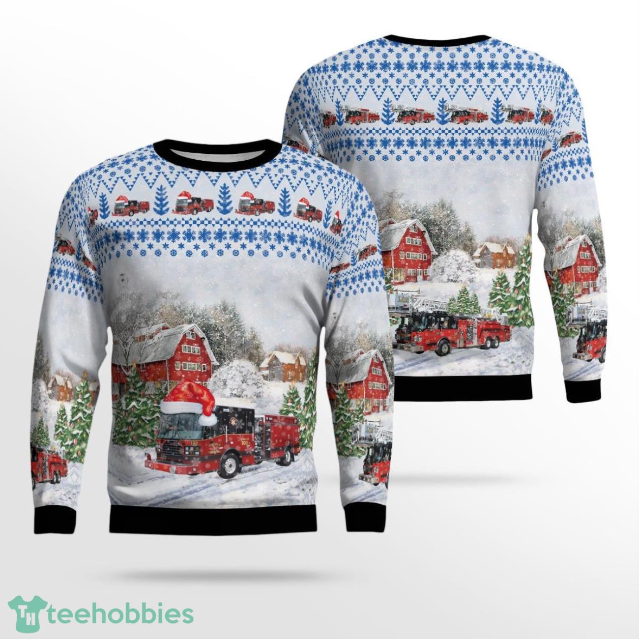 DuPage County, Illinois, Downers Grove Fire Department Christmas Ugly Sweater Gift Product Photo 1