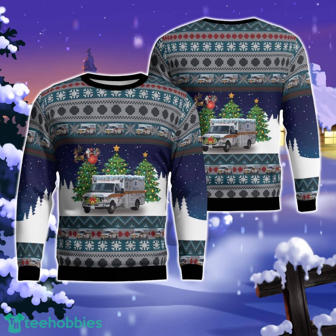 Durham, New Hampshire, McGregor Memorial EMS AOP Ugly Sweater Gift For Christmas Product Photo 1
