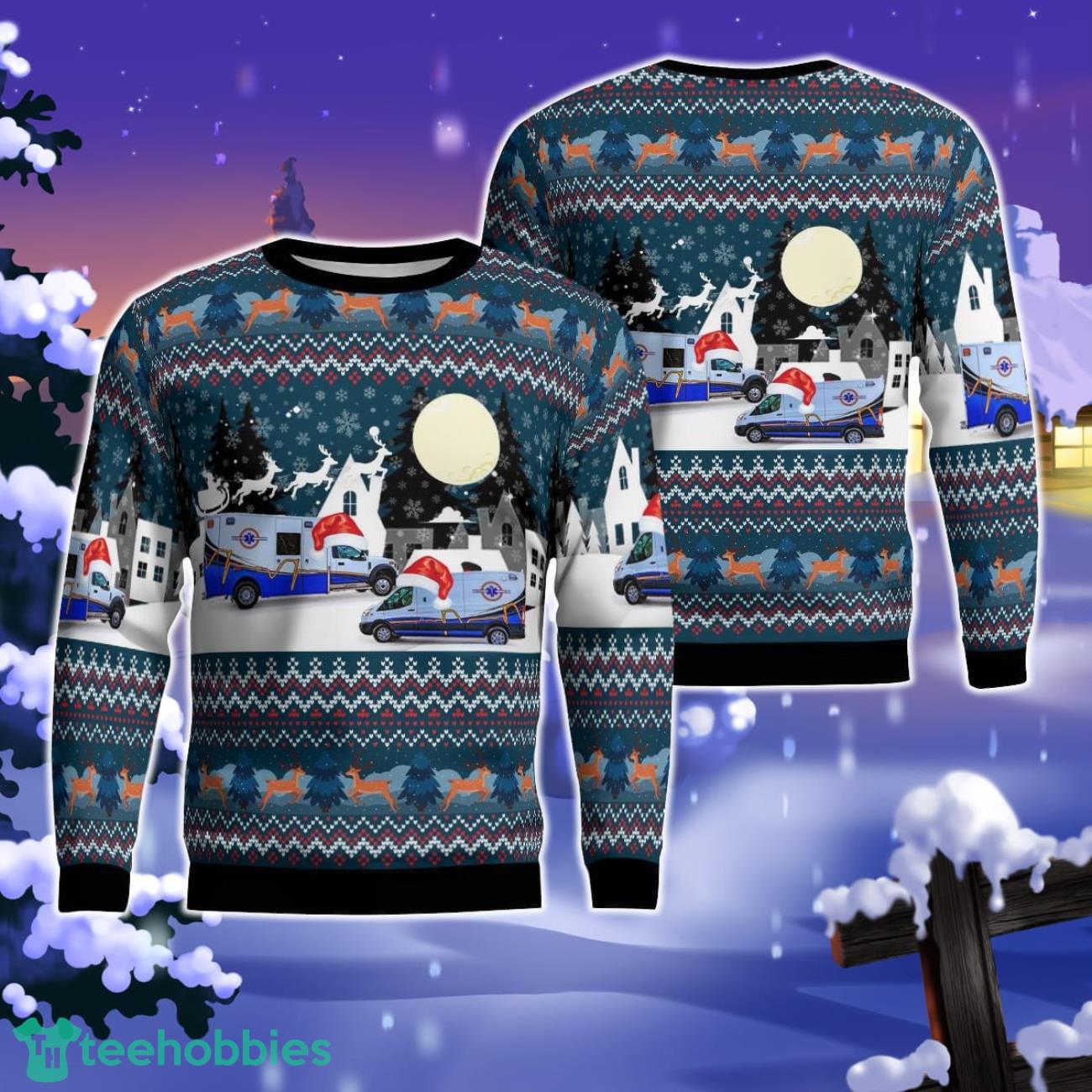 East Jordan, Michigan, Jordan Valley EMS Authority AOP Ugly Sweater Gift For Christmas Product Photo 1