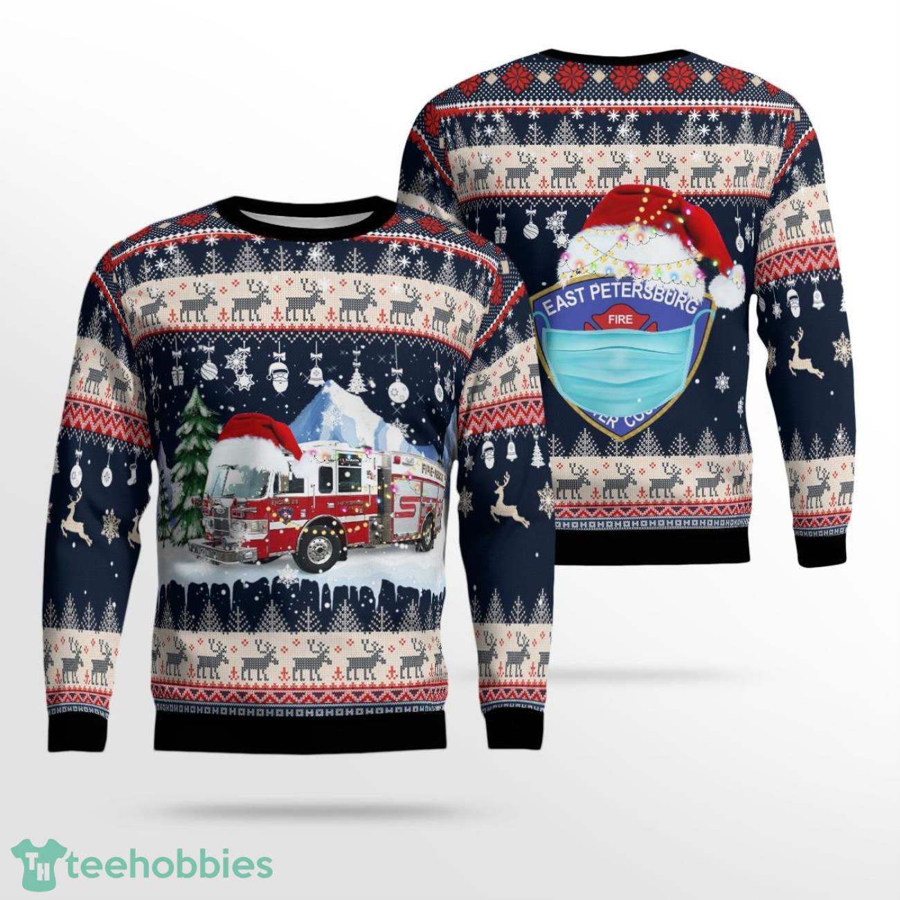East Petersburg Volunteer Fire Company Station 23 Christmas AOP Ugly Sweater Gift For Christmas Product Photo 1