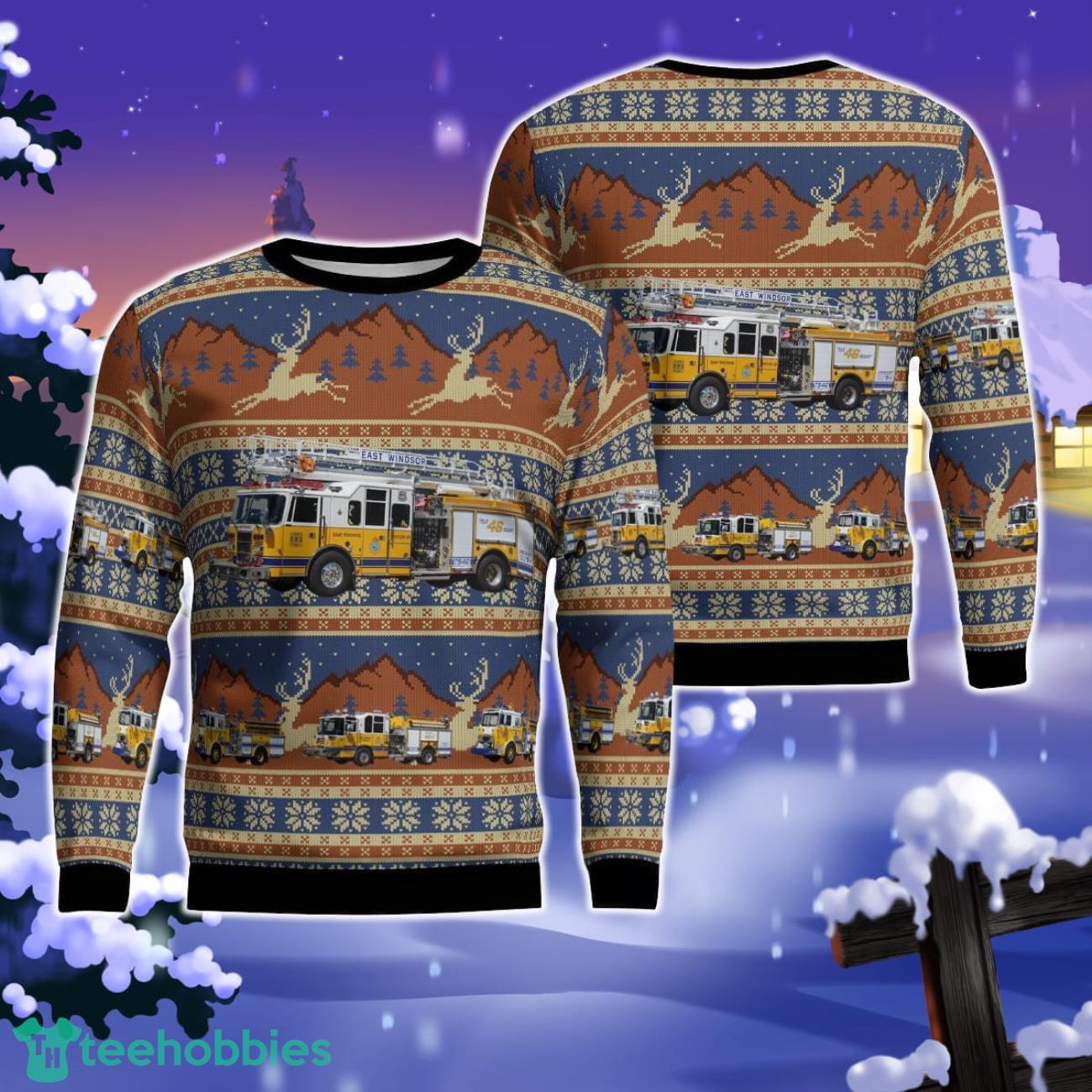 East Windsor, New Jersey, East Windsor Fire Company #2 AOP Ugly Sweater Gift For Christmas Product Photo 1