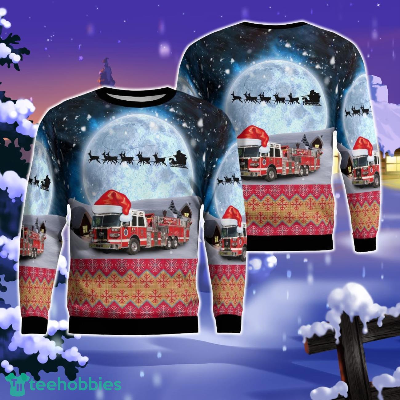 Easton, Maryland, Easton Volunteer Fire Department Christmas Ugly Sweater Gift For Men Women Product Photo 1