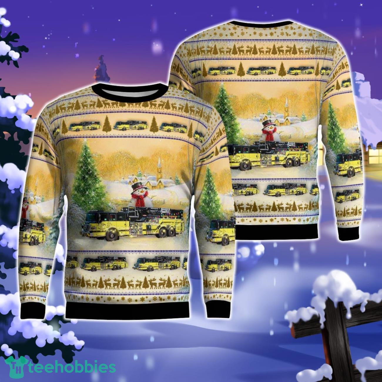 Easton, Pennsylvania, Forks Township Volunteer Fire Department AOP Ugly Sweater Gift For Christmas Product Photo 1