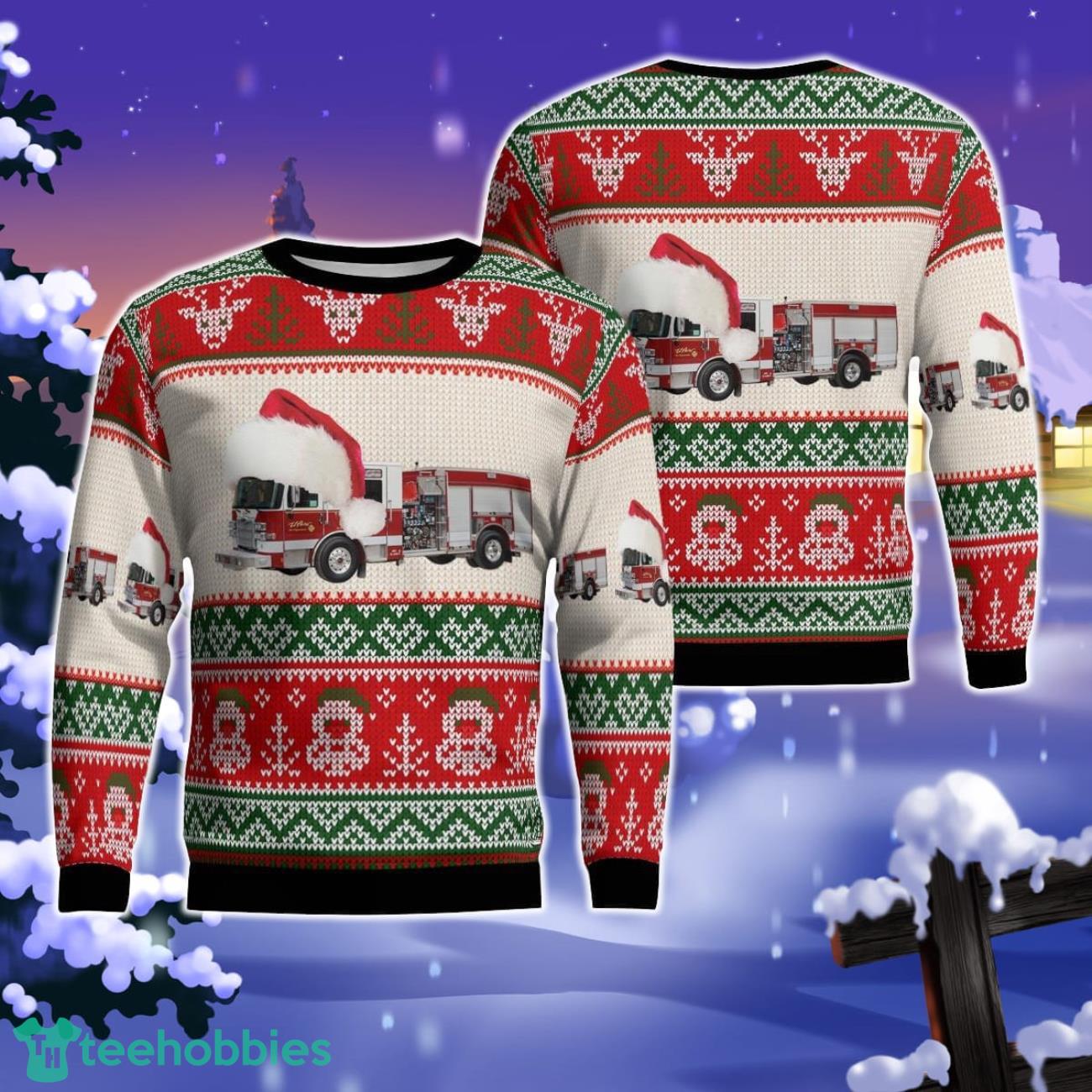 El Paso Fire Department AOP Ugly Sweater Gift For Christmas Product Photo 1