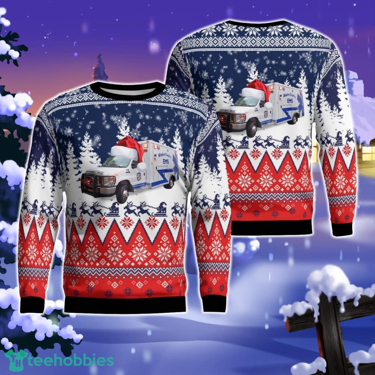 Elizabethtown, North Carolina, Bladen County EMS AOP Ugly Sweater Gift For Christmas Product Photo 1