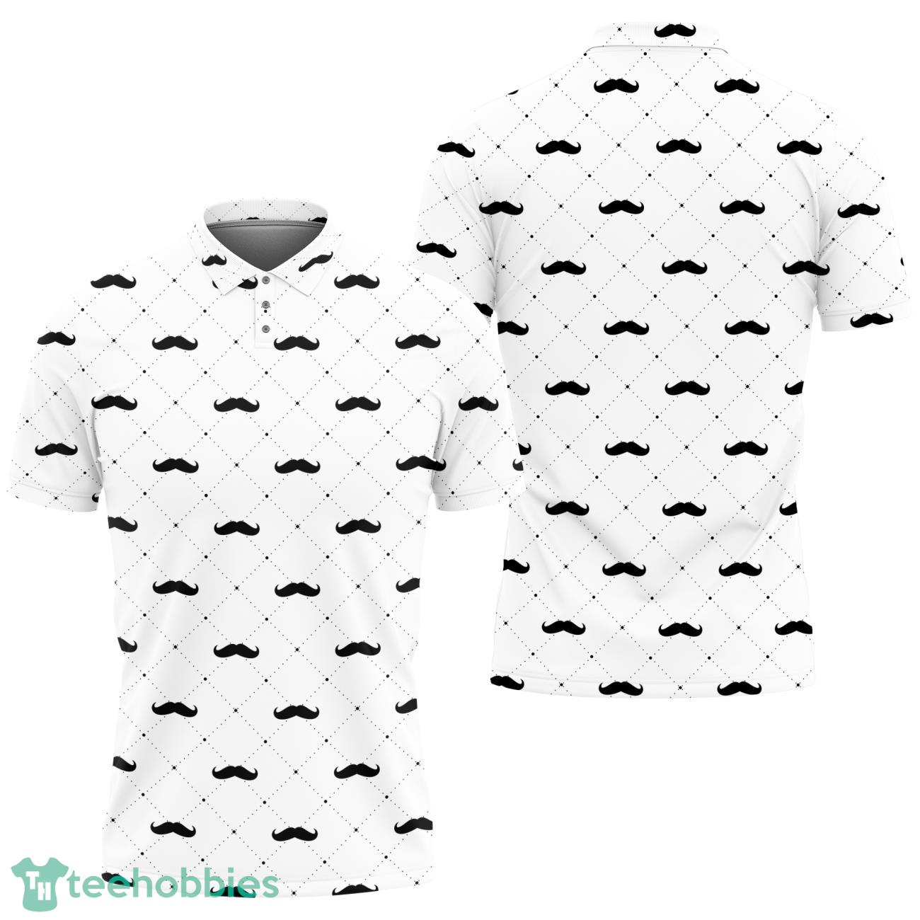 Fathers Day Black Mustache Dots Polo Shirt For Men Product Photo 1