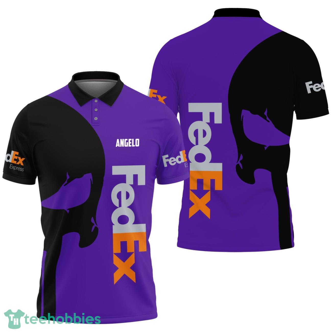 FedEx Express Skull Custom Name Polo Shirt For Postal Worker Product Photo 1
