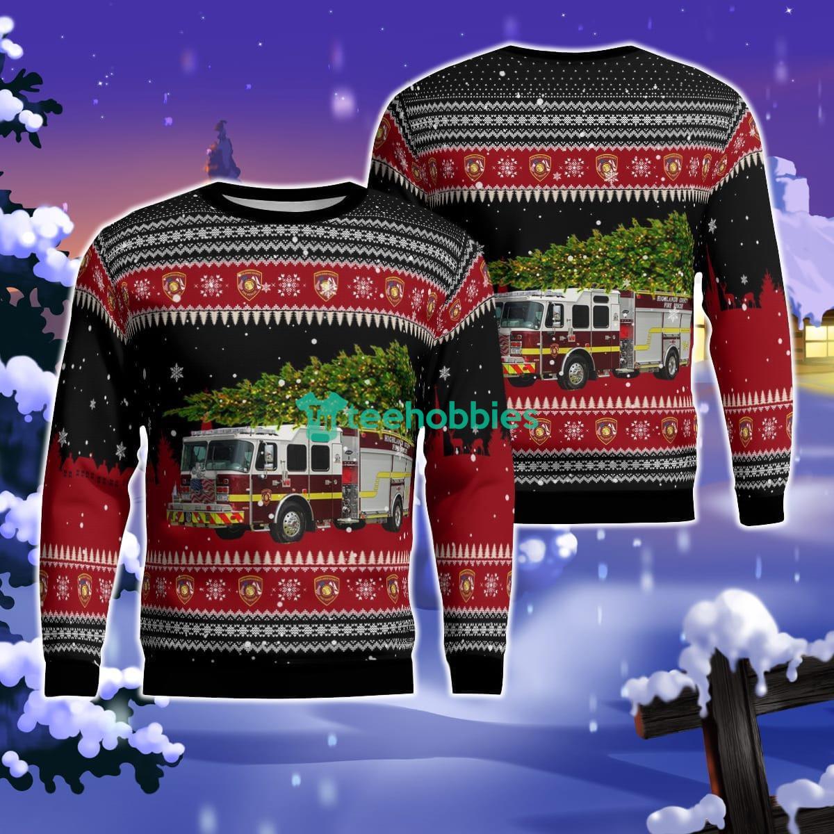 Florida, Highlands County Fire Rescue Christmas AOP Ugly Sweater For Men Women Product Photo 1