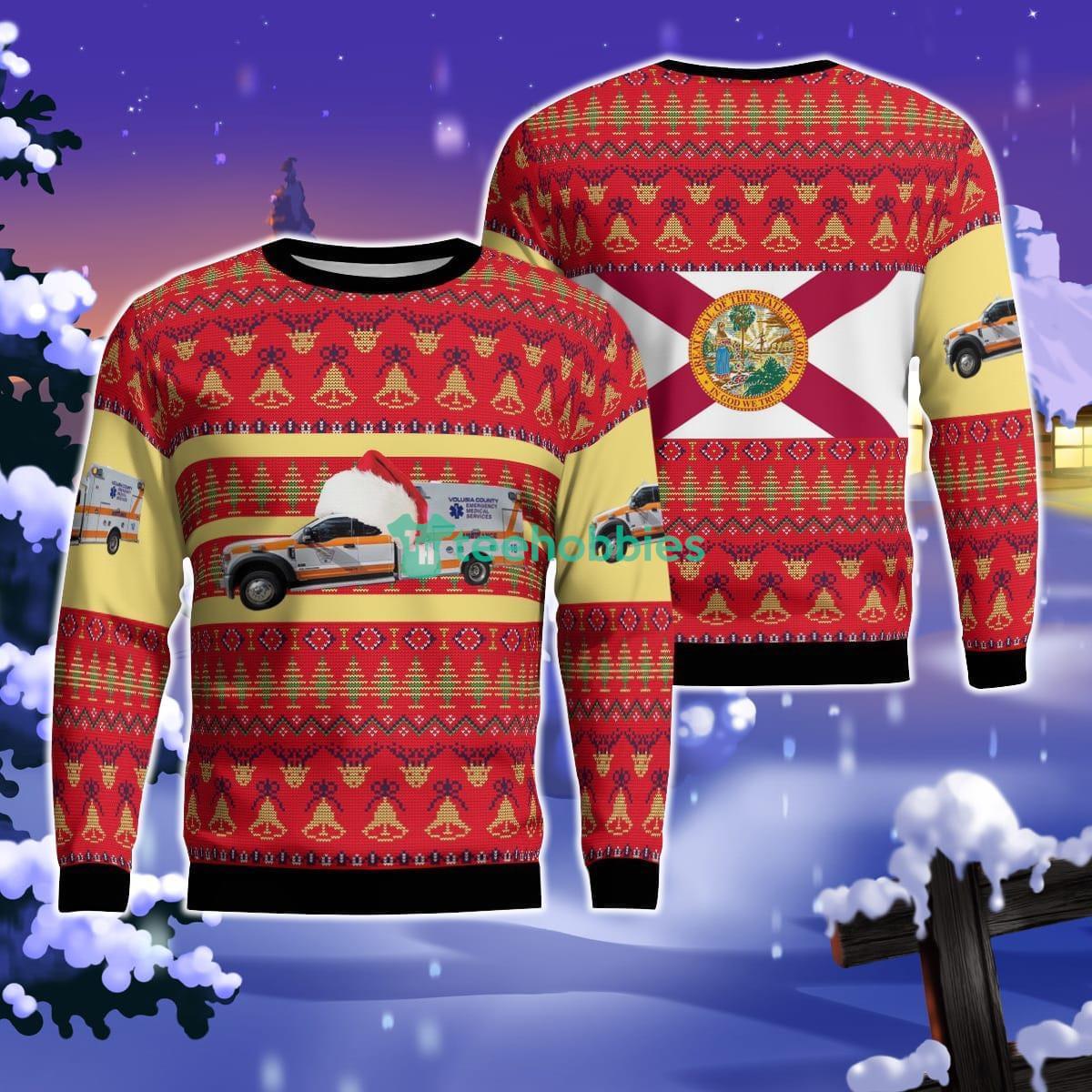 Florida, Volusia County EMS Christmas Ugly Sweater For Men Women Product Photo 1