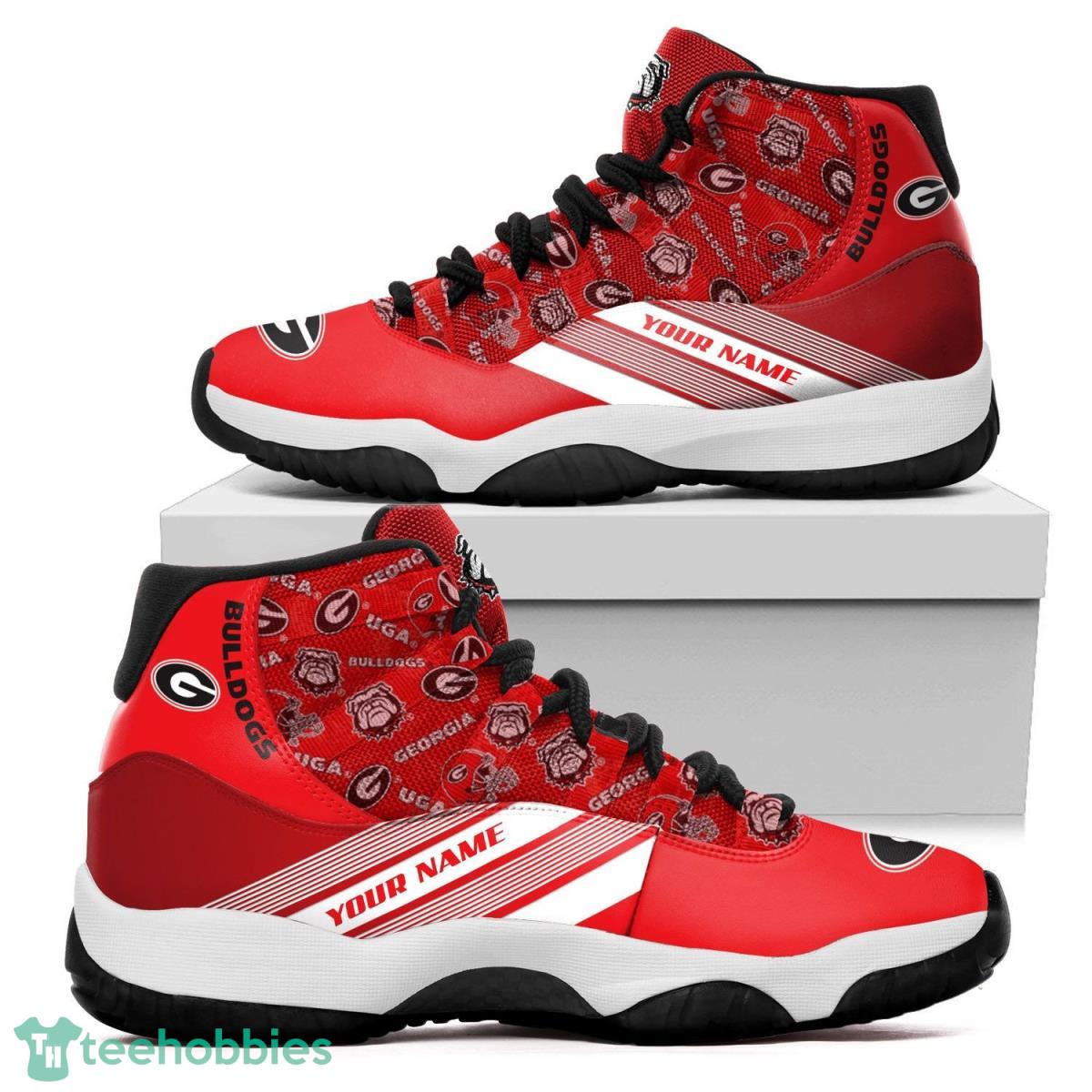 Georgia Bulldogs Football Team Air Jordan 11 Custom Name Sneakers For Fans Product Photo 1