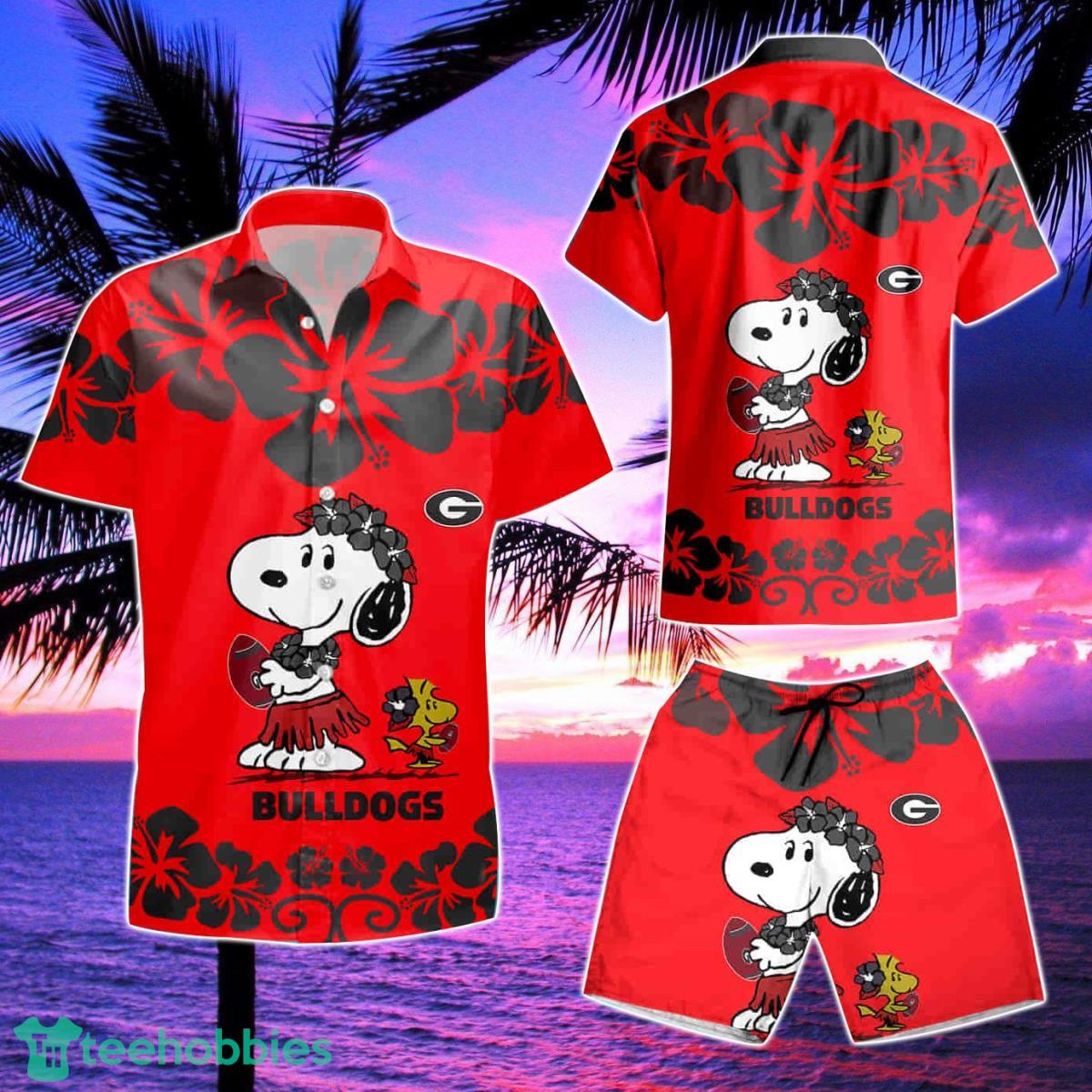 Georgia Bulldogs Snoopy Hawaiian Shirt & Short Product Photo 2