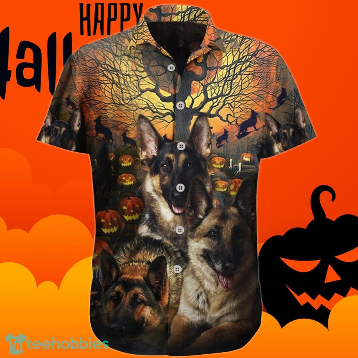German Shepherd Halloween Hawaiian Shirt Pumpkin Halloween Gift Ideas Adults Dog Owners Product Photo 1
