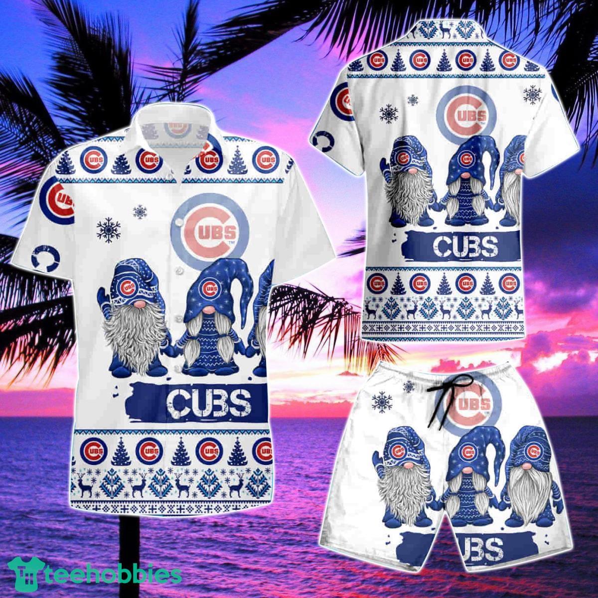 Gnomes Chicago Cubs Christmas 3D Summer Hawaiian Shirt And Short Product Photo 2