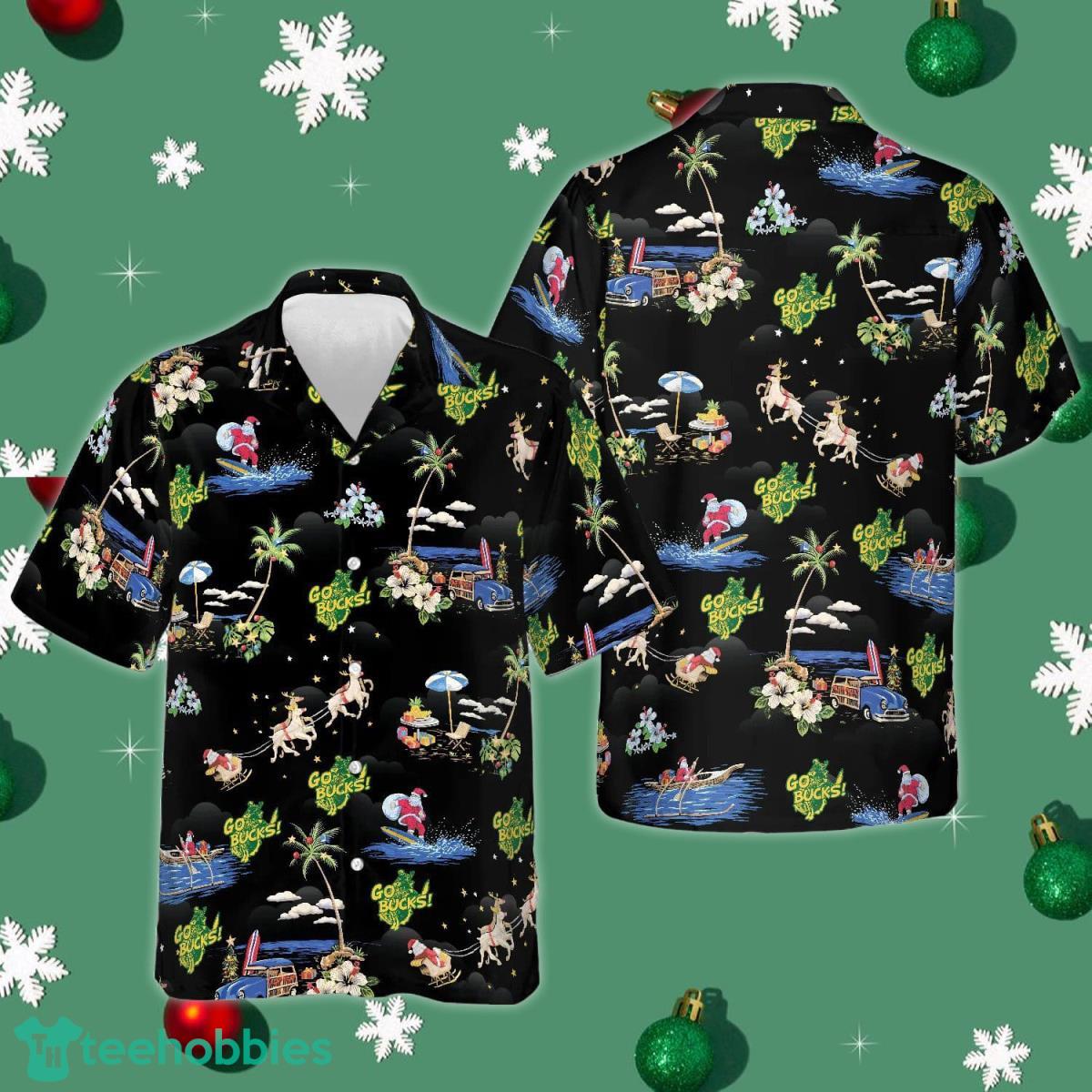 Go Bucks Logo Christmas Hawaiian Shirt Mens Beach Shirts Button Up Gift  Ideas