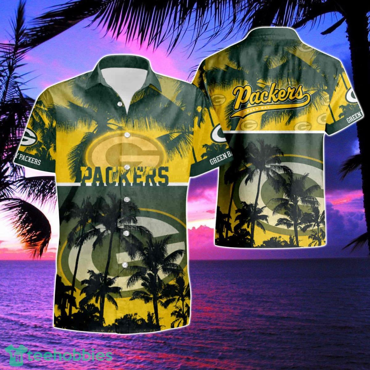 Green Bay Packers Hort Tyle Patterns Hawaiian Shirt & Short Product Photo 1