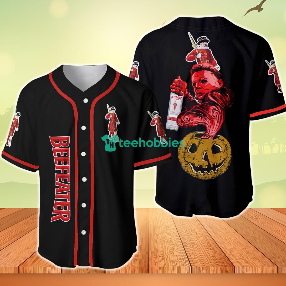 Halloween Costume Horror Beefeater Gin Michael Myers Baseball Jersey Product Photo 1