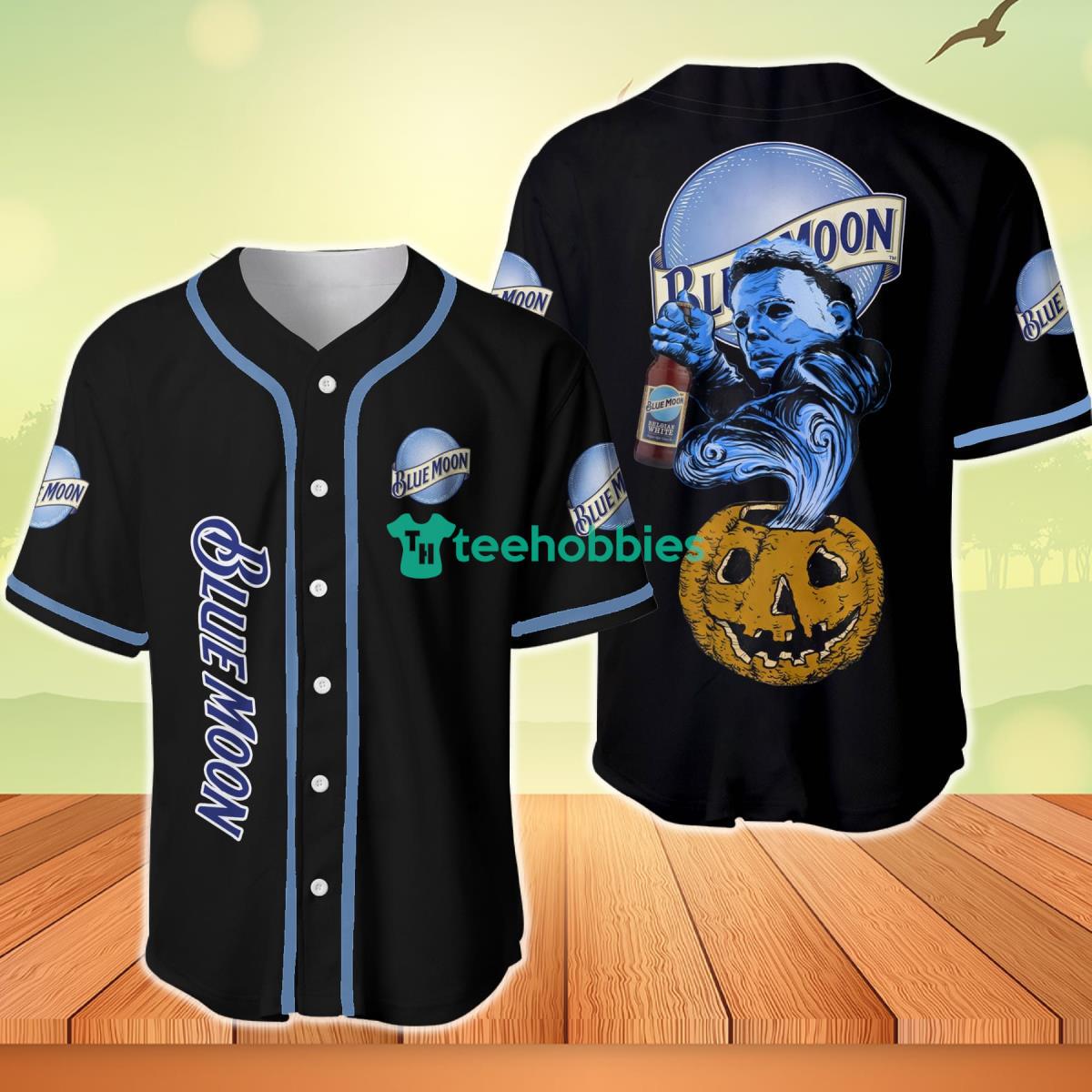 Halloween Costume Horror Blue Moon Michael Myers Baseball Jersey Product Photo 1