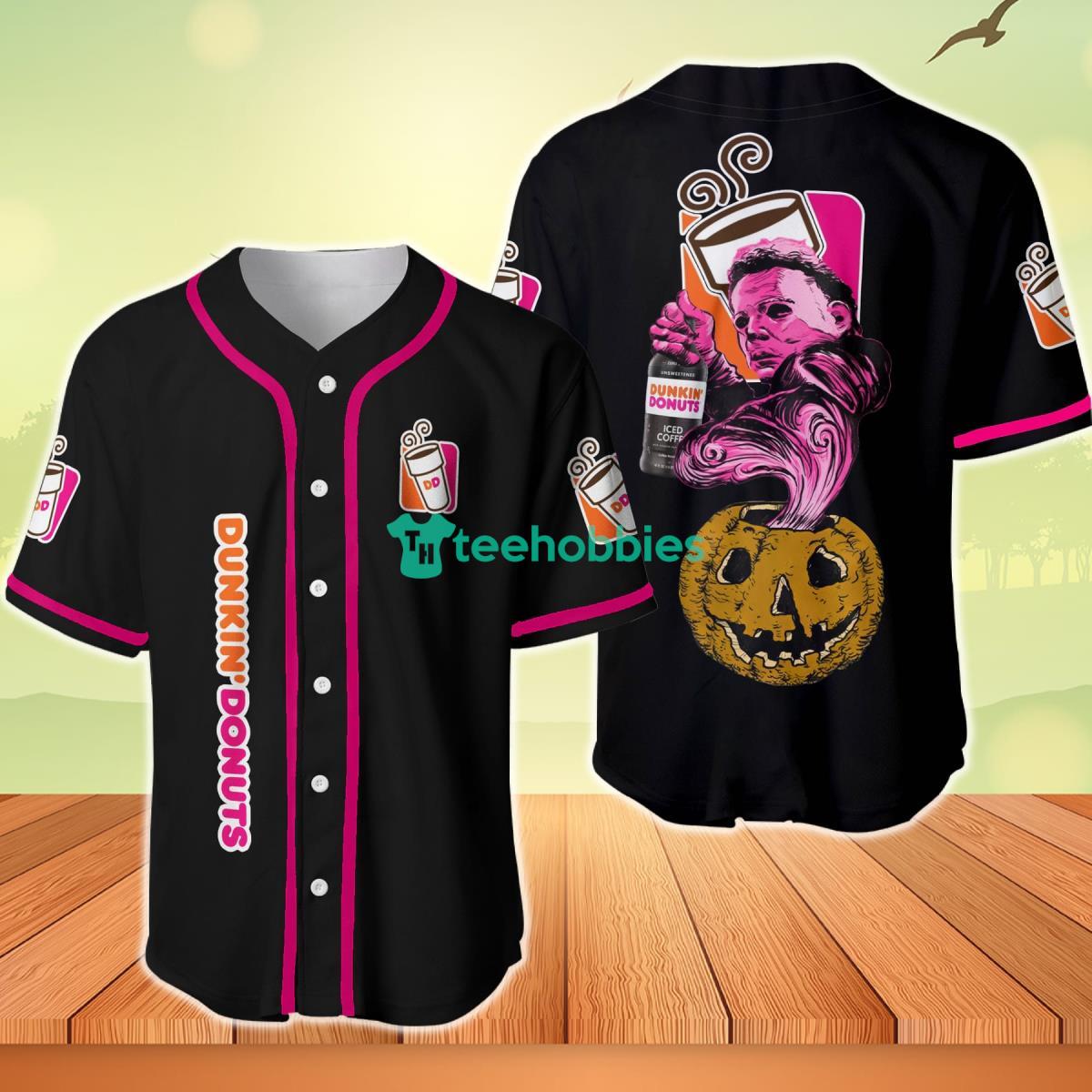 Black Skull Dunkin Donuts Baseball Jersey