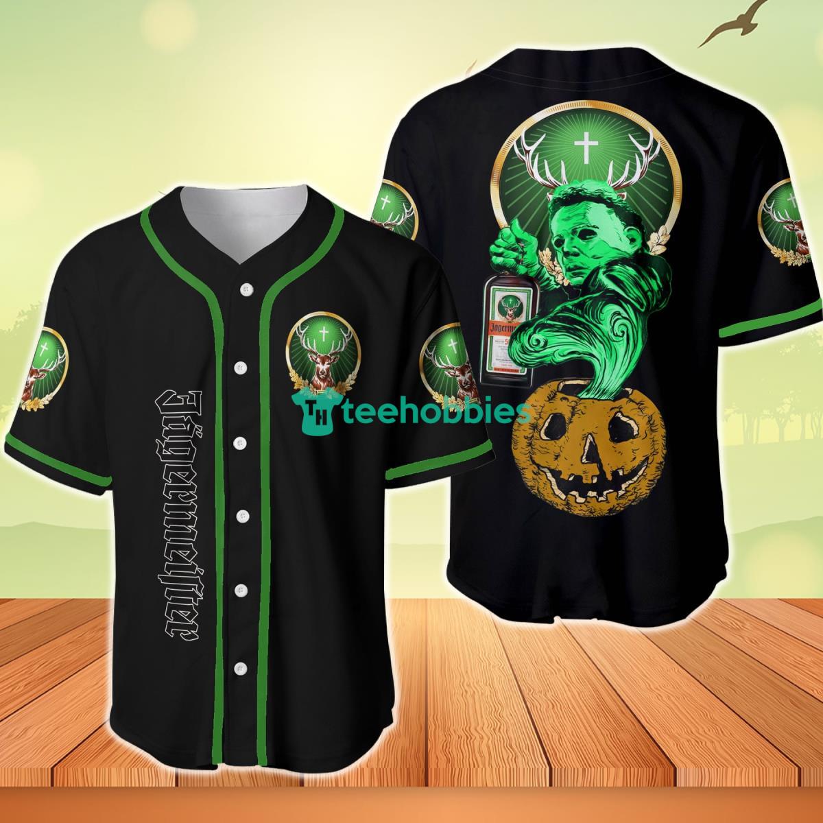 Halloween Costume Horror Jagermeister Michael Myers Baseball Jersey Product Photo 1