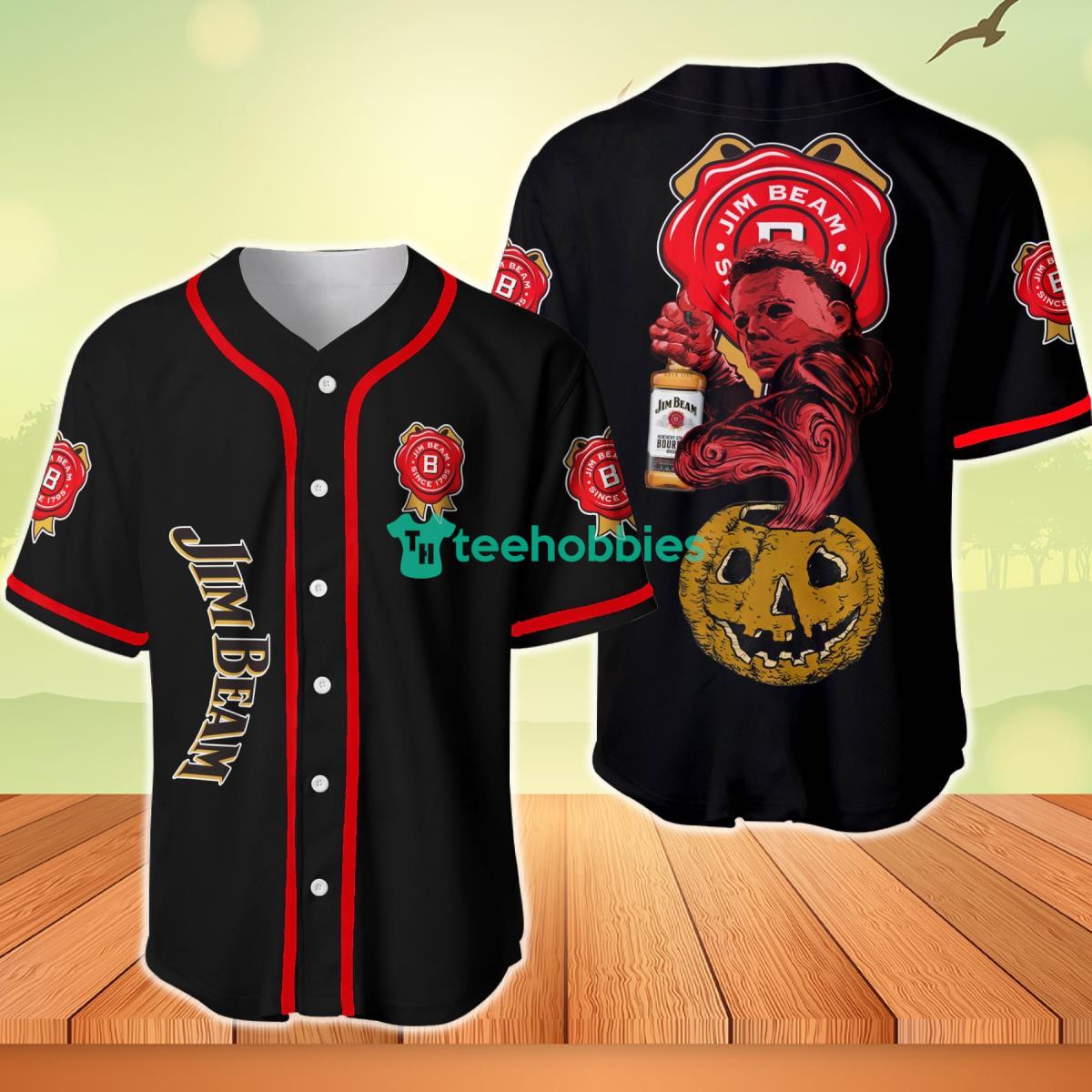 Halloween Costume Horror Jim Beam Michael Myers Baseball Jersey Product Photo 1