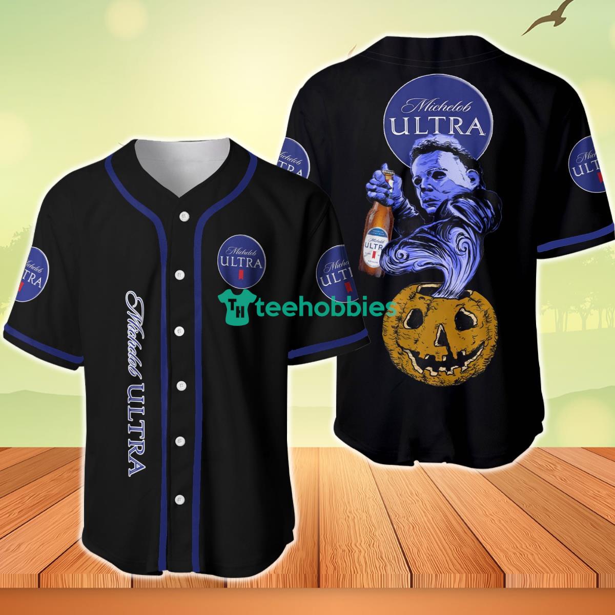 Halloween Costume Horror Michelob Ultra Michael Myers Baseball Jersey Product Photo 1