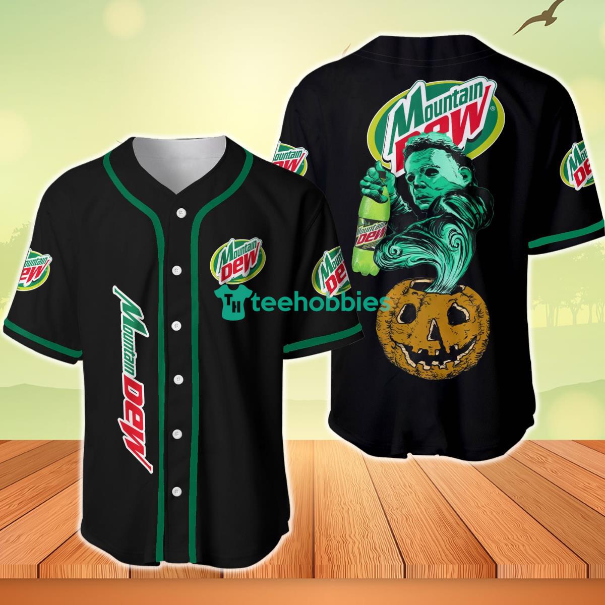 Halloween Costume Horror Mountain Dew Michael Myers Baseball Jersey Product Photo 1