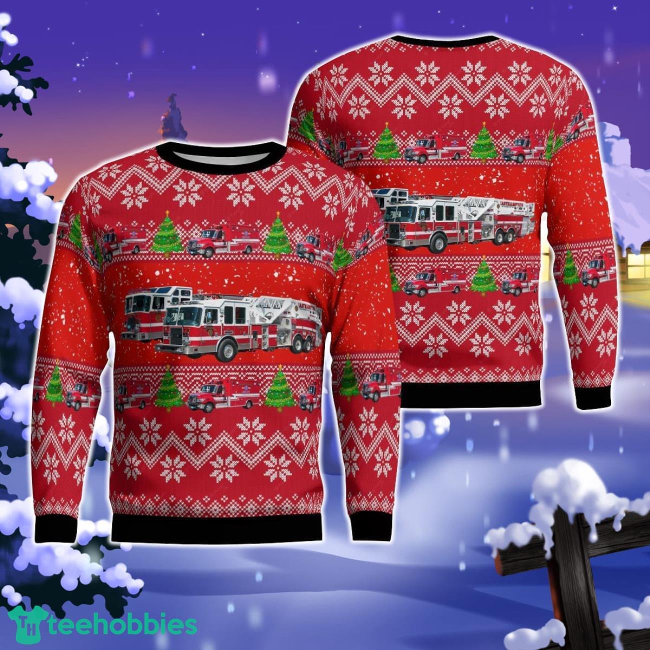 Hampshire County, Massachusetts, Easthampton Fire Department Ugly Sweater Gift For Christmas Product Photo 1 Hampshire County, Massachusetts, Easthampton Fire Department Ugly Sweater Gift For Christmas Product Photo 1