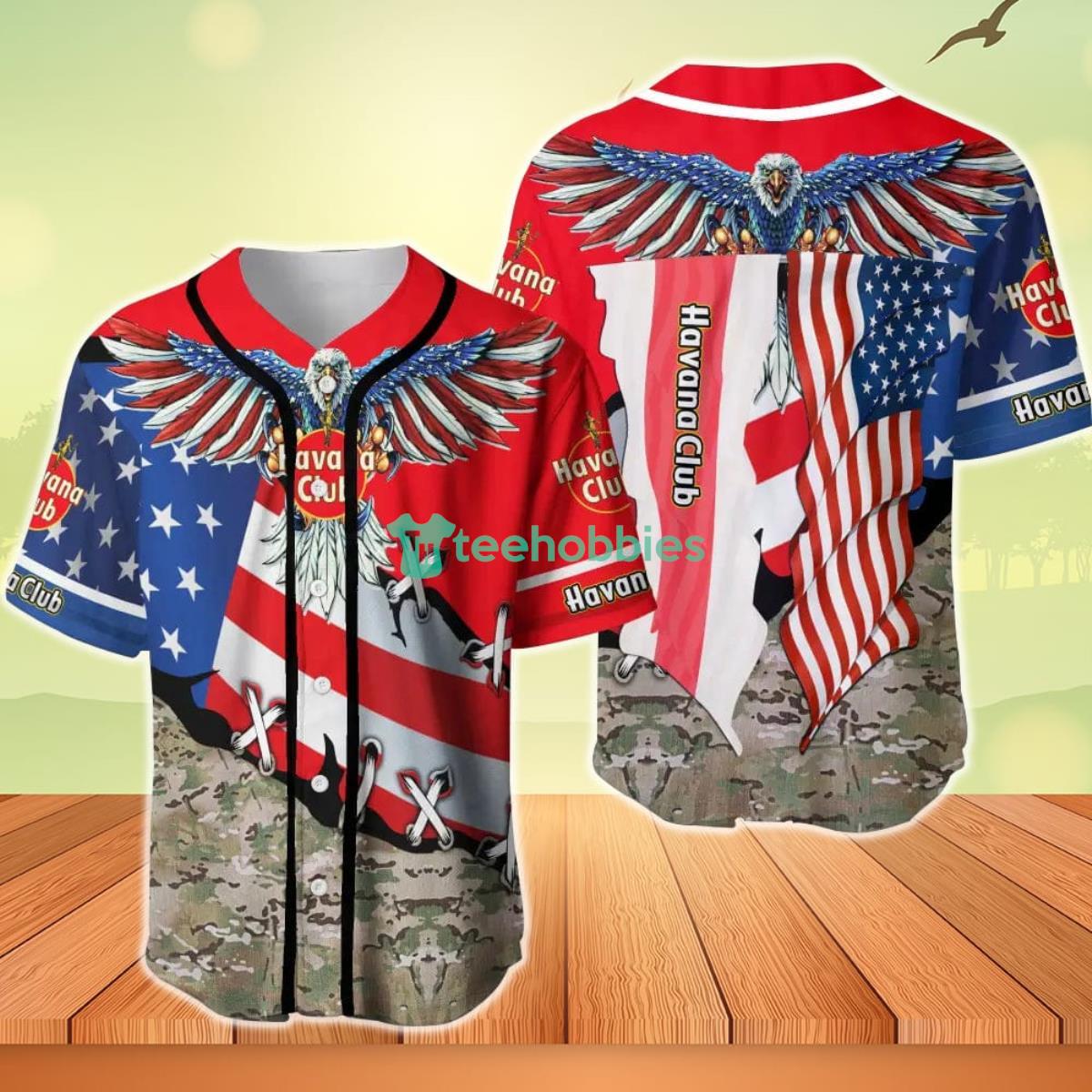 Havana Club Rhum Eage USA Flag Baseball Jersey Product Photo 1