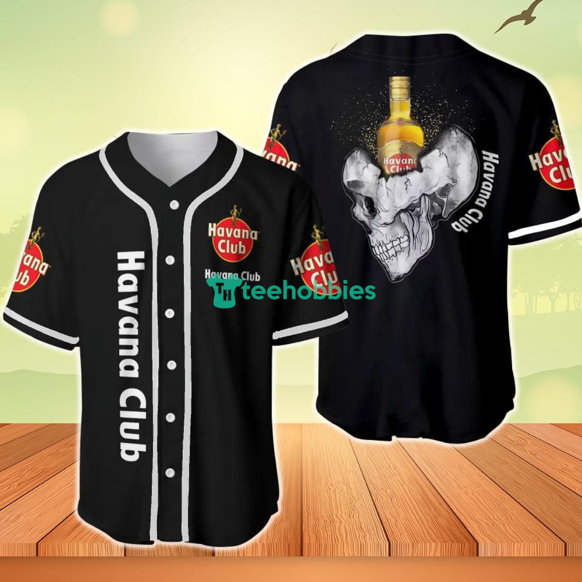 Havana Club Skull Halloween Baseball Jersey Product Photo 1