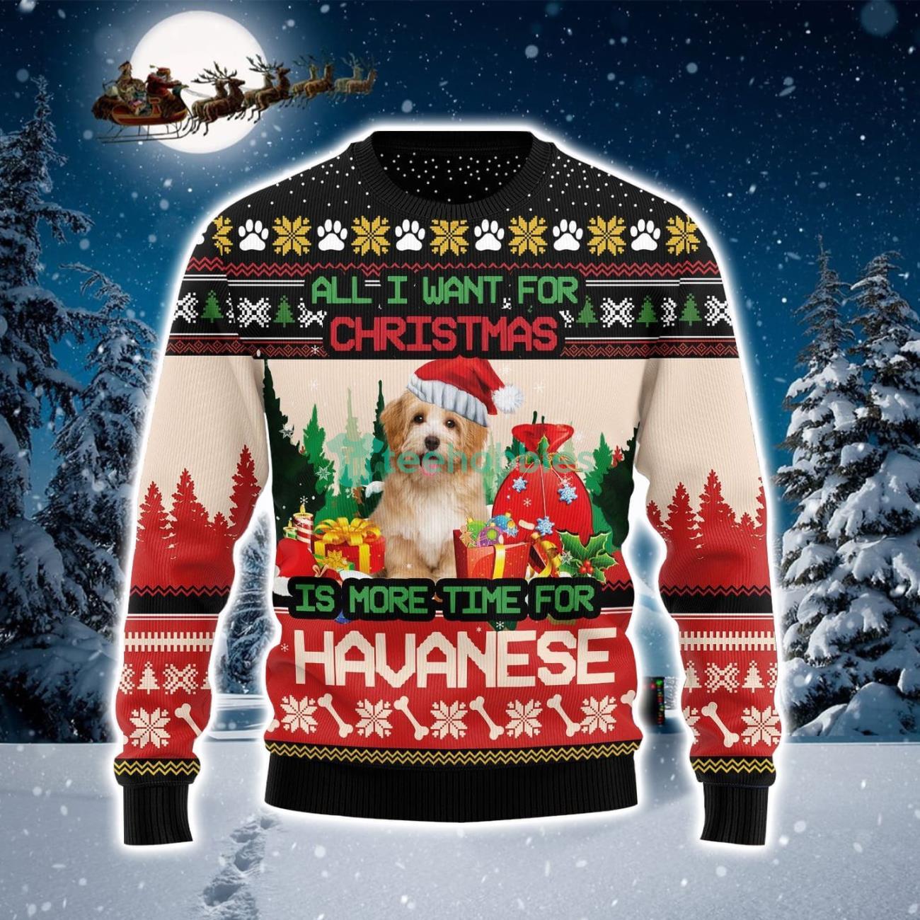Havanese More Time Ugly Christmas Sweater Product Photo 1 Havanese More Time Ugly Christmas Sweater Product Photo 1