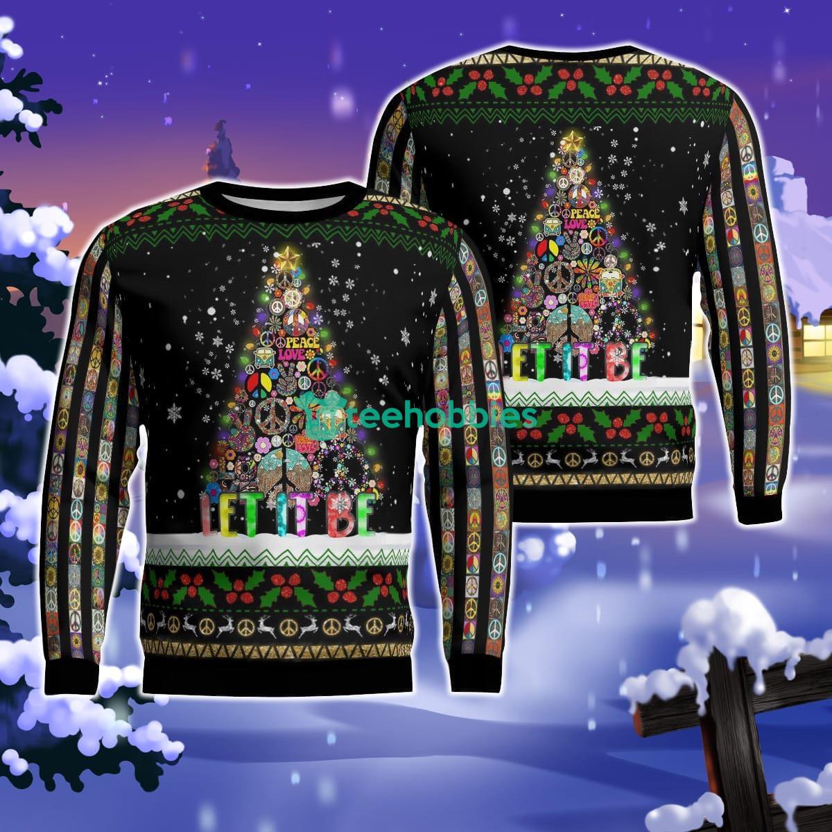 Hippie Let It Be Christmas AOP Ugly Sweater Gift For Christmas Product Photo 1 Hippie Let It Be Christmas AOP Ugly Sweater Gift For Christmas Product Photo 1
