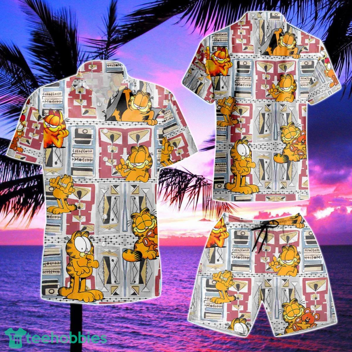 Hot Garfield Cotton Summer Hawaiian Shirt & Short Product Photo 2