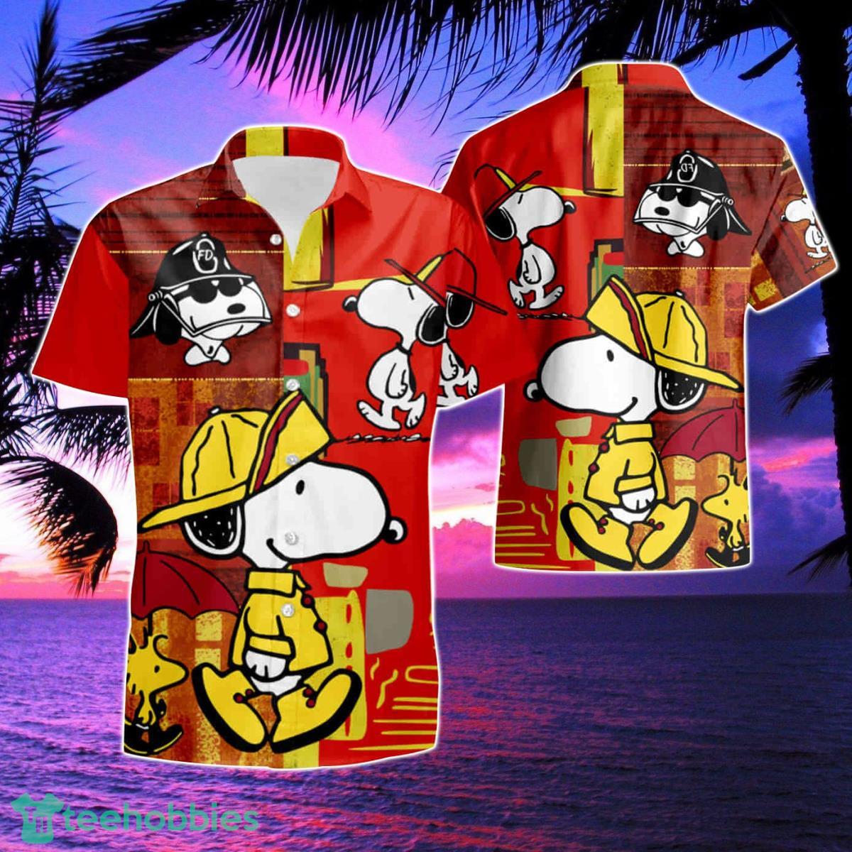 Hot Snoopy Firefighter Vintage Hawaiian Shirt & Short