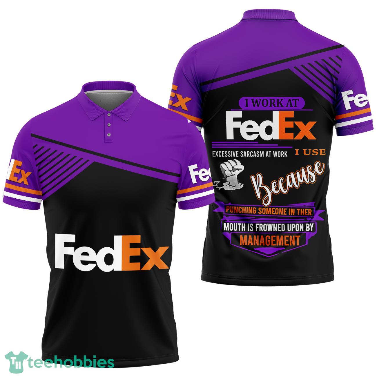 I Work At FedEx Express Polo Shirt For Postal Worker Product Photo 1