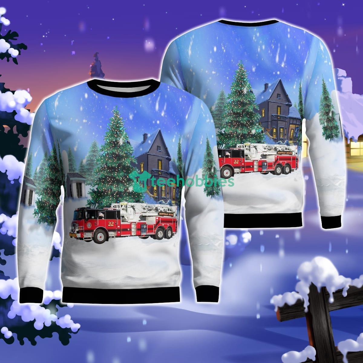 Illinois, Hoffman Estates Fire Department AOP Ugly Sweater Gift For Christmas Product Photo 1