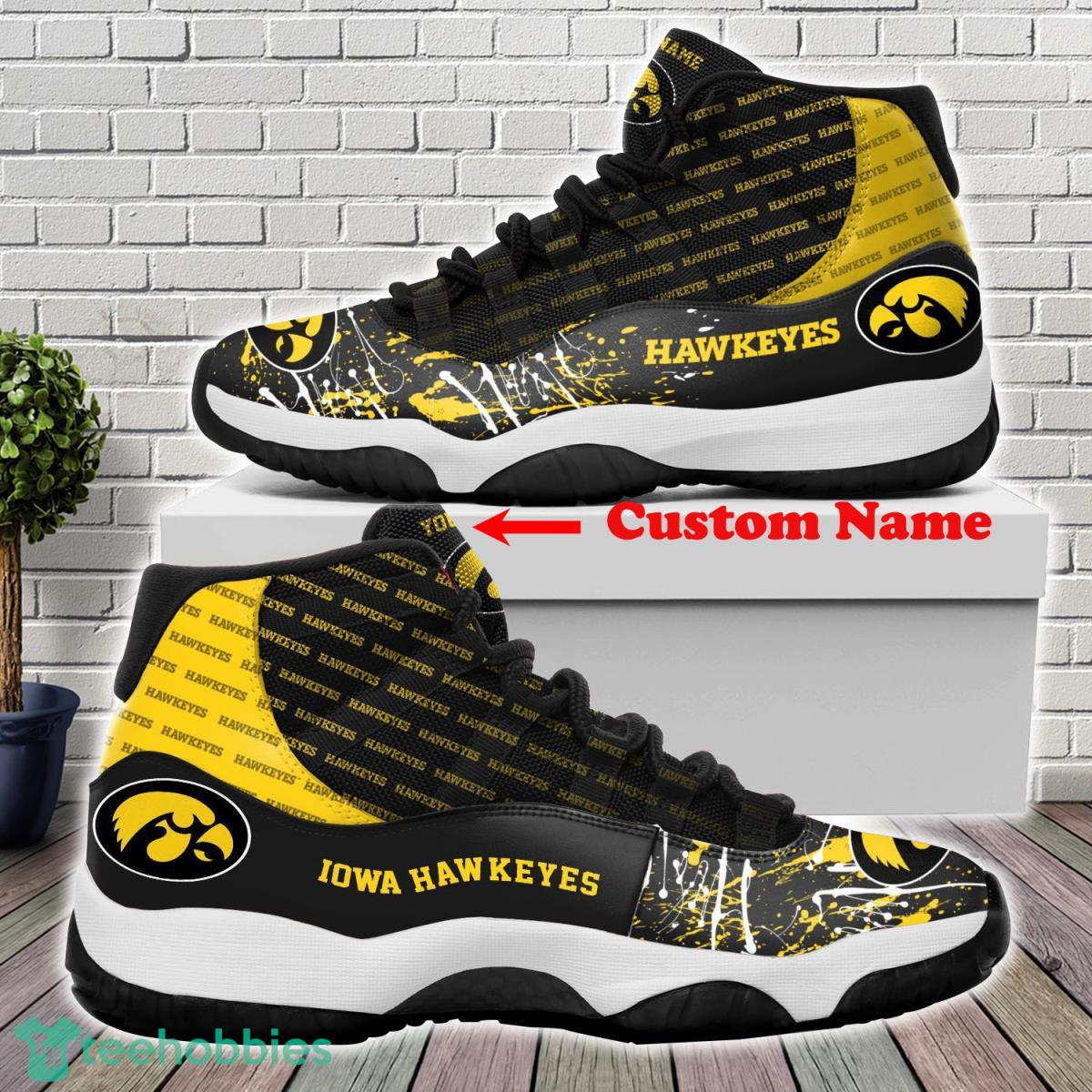 Iowa Hawkeyes Custom Name Air Jordan 11 Sneakers For Fans Product Photo 1