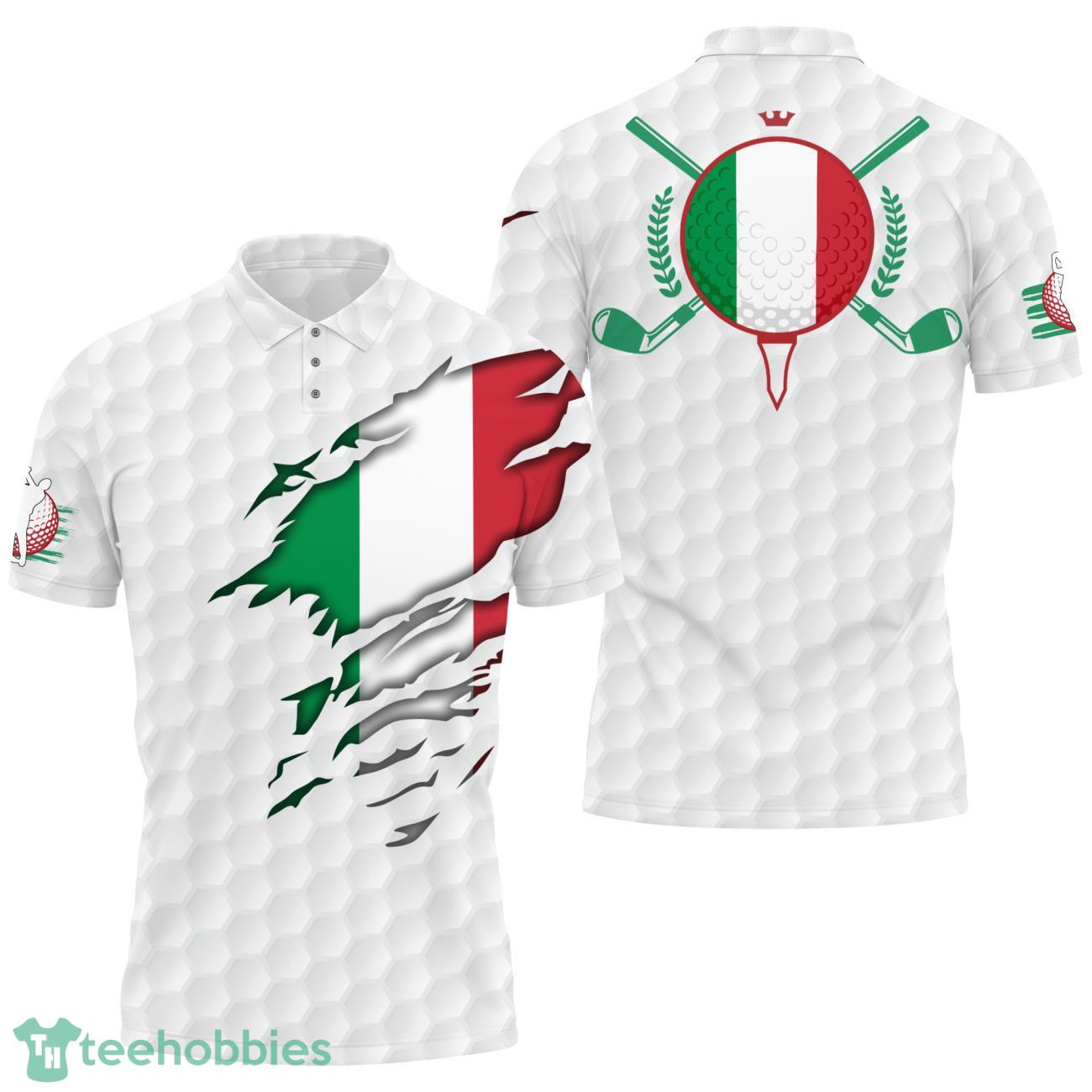 Italy Golfing Style Polo Shirt Born To Golf Scratched Design Nation Italian Product Photo 1