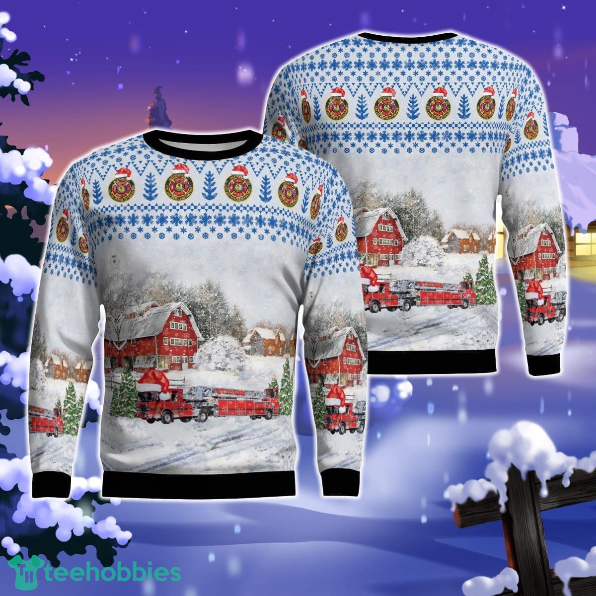 Jacksonville Fire and Rescue Department Ladder Christmas Ugly Sweater 3D Sweater Best Gift For Men Women Product Photo 1