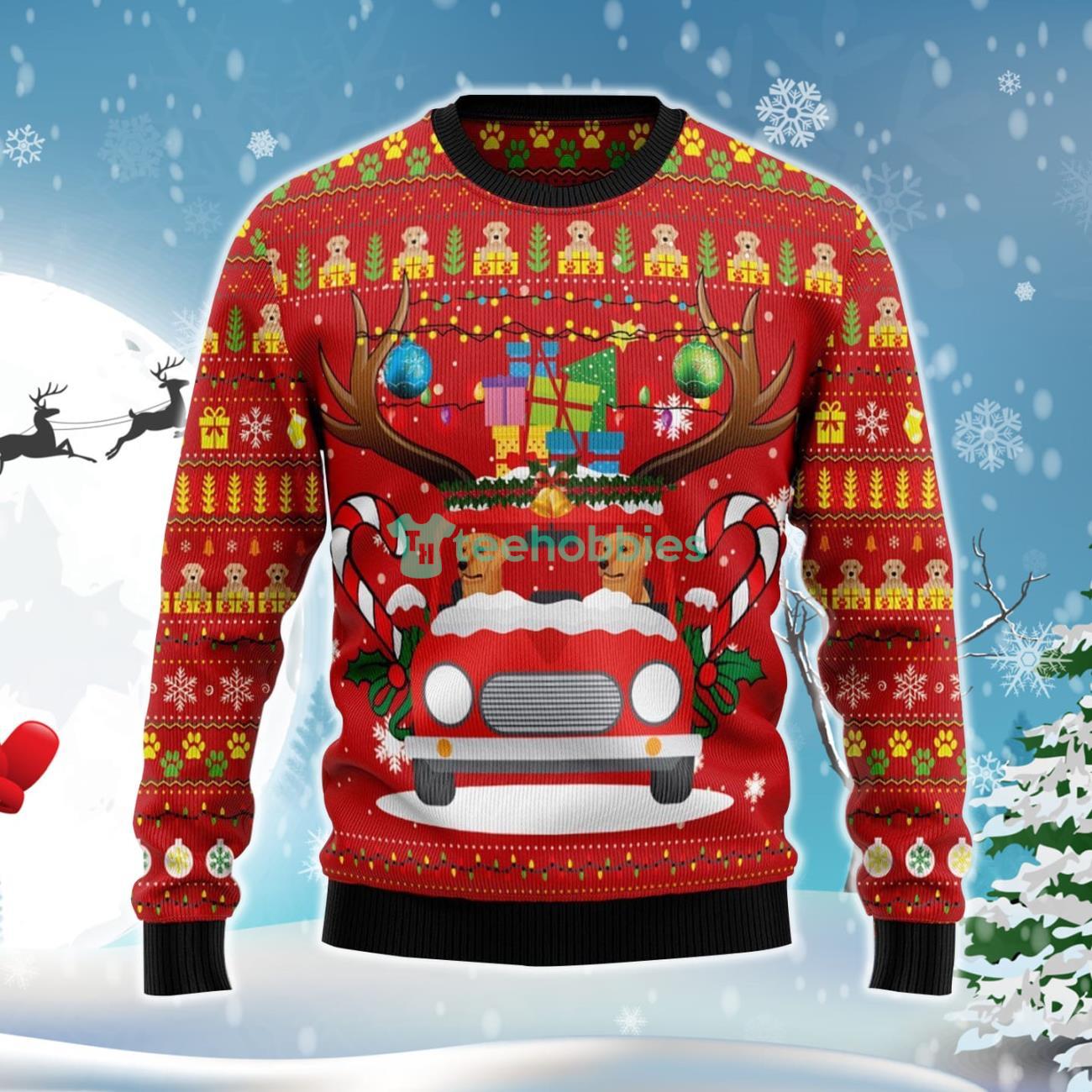 Labrador Retriever In Car Ugly Christmas Sweater