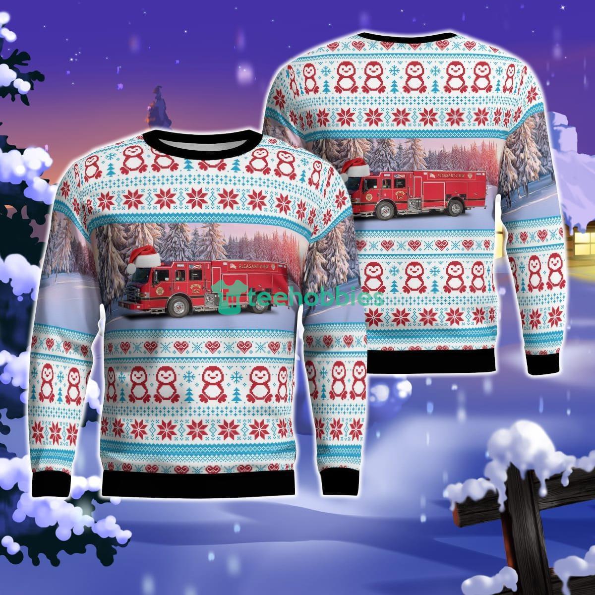 Lagrange Highlands, Illinois, Pleasantview Fire Protection District Christmas AOP Ugly Sweater For Men Women Product Photo 1 Lagrange Highlands, Illinois, Pleasantview Fire Protection District Christmas AOP Ugly Sweater For Men Women Product Photo 1