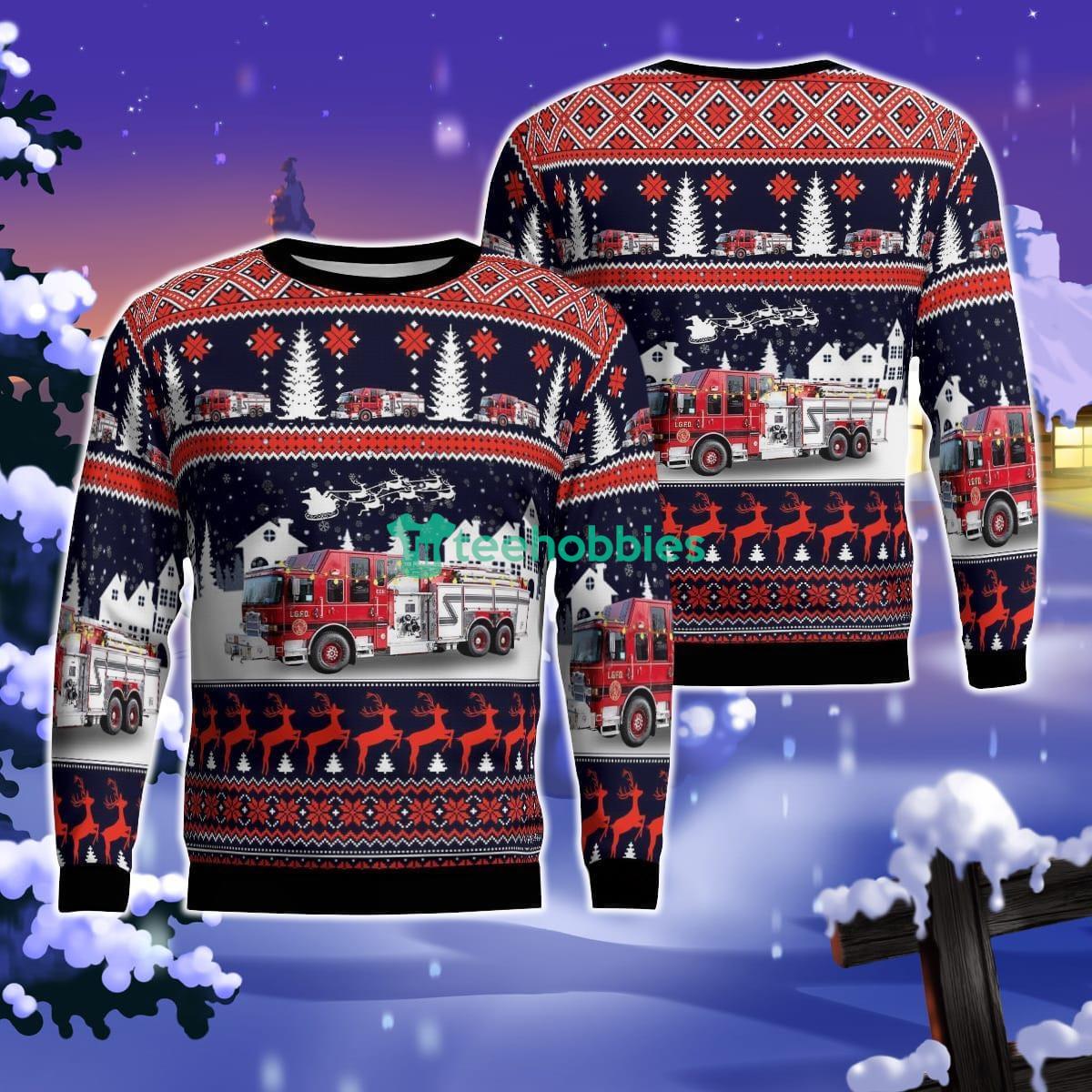 Lake Geneva, Wisconsin, Lake Geneva Fire Department Christmas AOP Ugly Sweater For Men Women Product Photo 1 Lake Geneva, Wisconsin, Lake Geneva Fire Department Christmas AOP Ugly Sweater For Men Women Product Photo 1