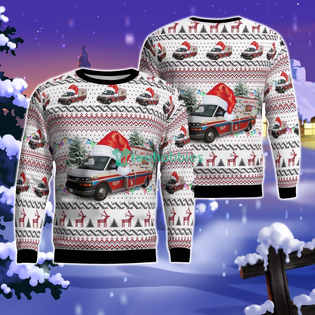 Lakes Region EMS, North Branch, Minnesota Christmas AOP Ugly Sweater For Men Women Product Photo 1 Lakes Region EMS, North Branch, Minnesota Christmas AOP Ugly Sweater For Men Women Product Photo 1