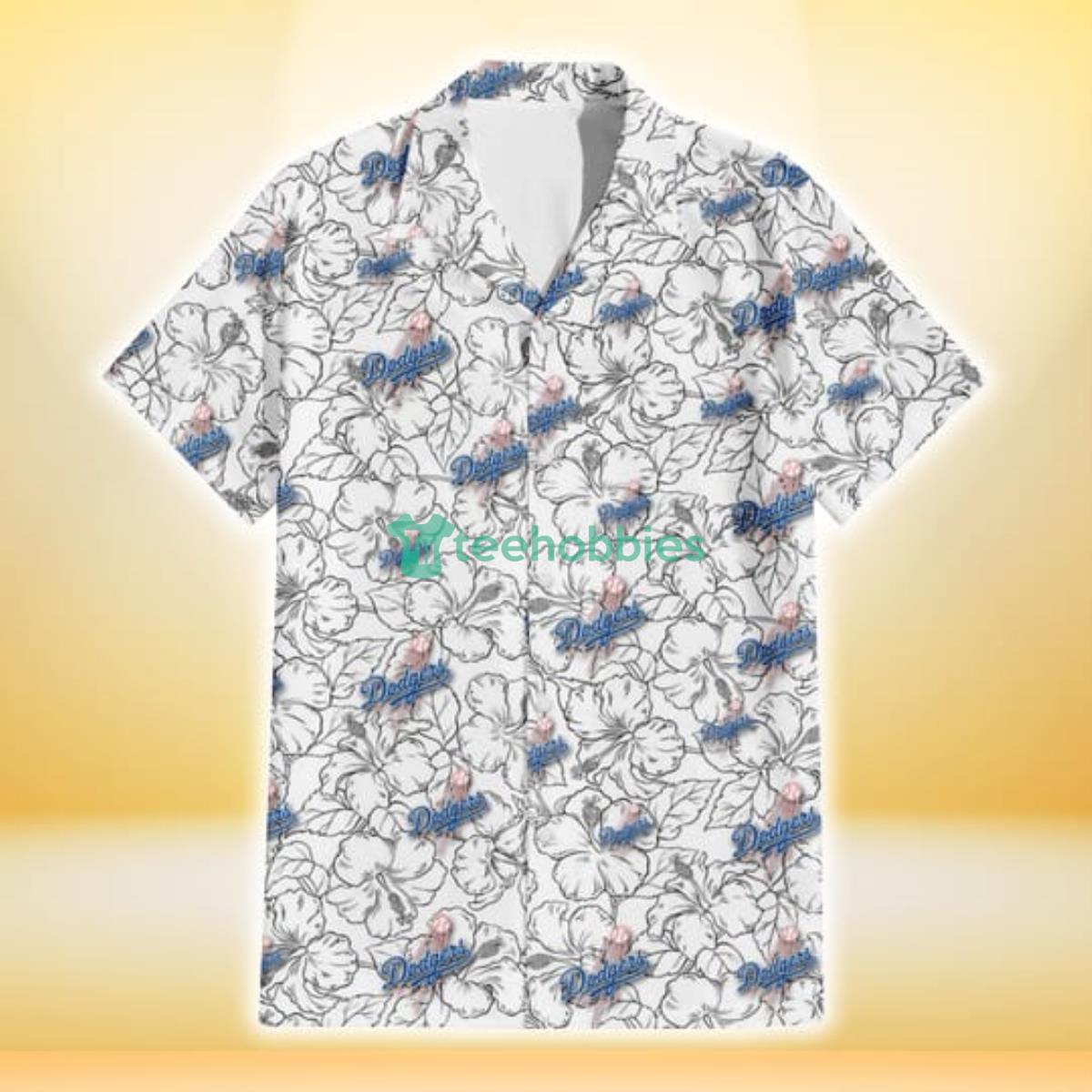 Los Angeles Dodgers Pink Hibiscus White Orchid White Background 3D Hawaiian  Shirt Gift For Fans Gift For Fans