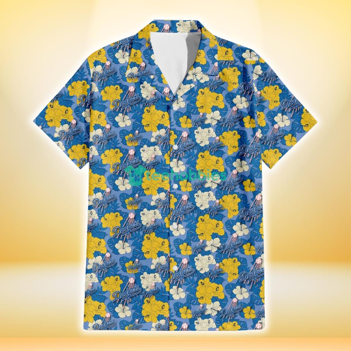 Atlanta Braves Yellow White Hibiscus Powder Blue Background 3D Hawaiian  Shirt Gift For Fans - Freedomdesign