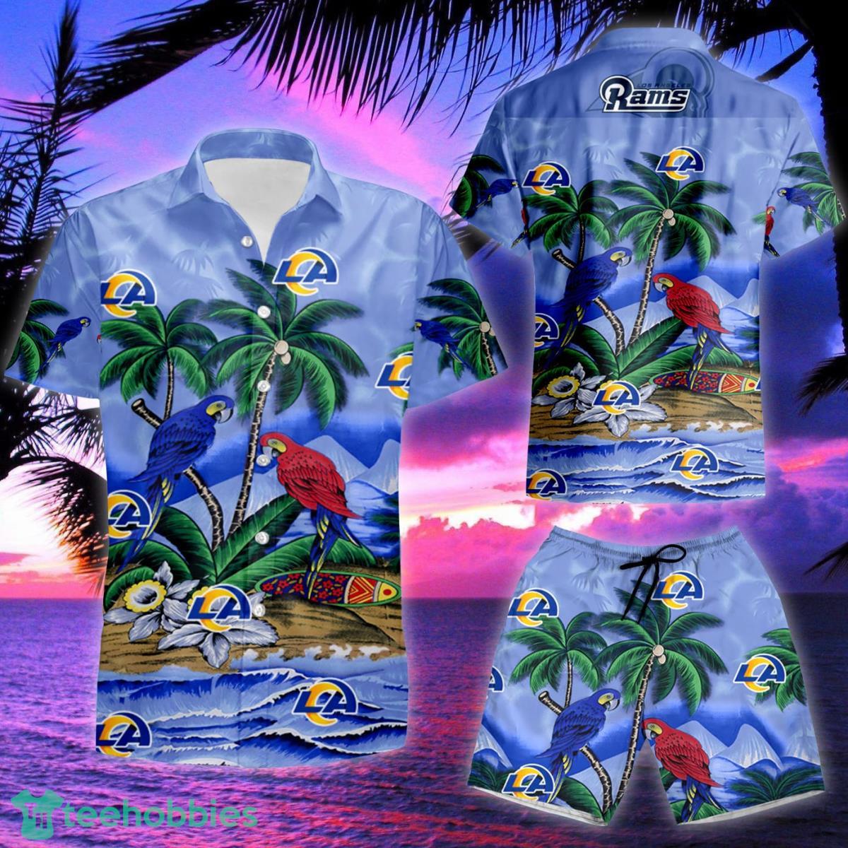 Los Angeles Rams Parrots Couple Hawaiian Shirt & Short