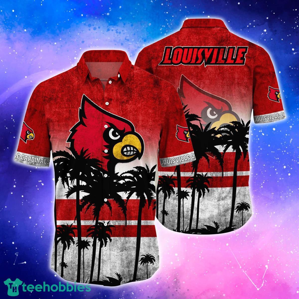 Louisville Cardinals Logo Flag Pattern Hawaiian Shirt And Beach Shorts