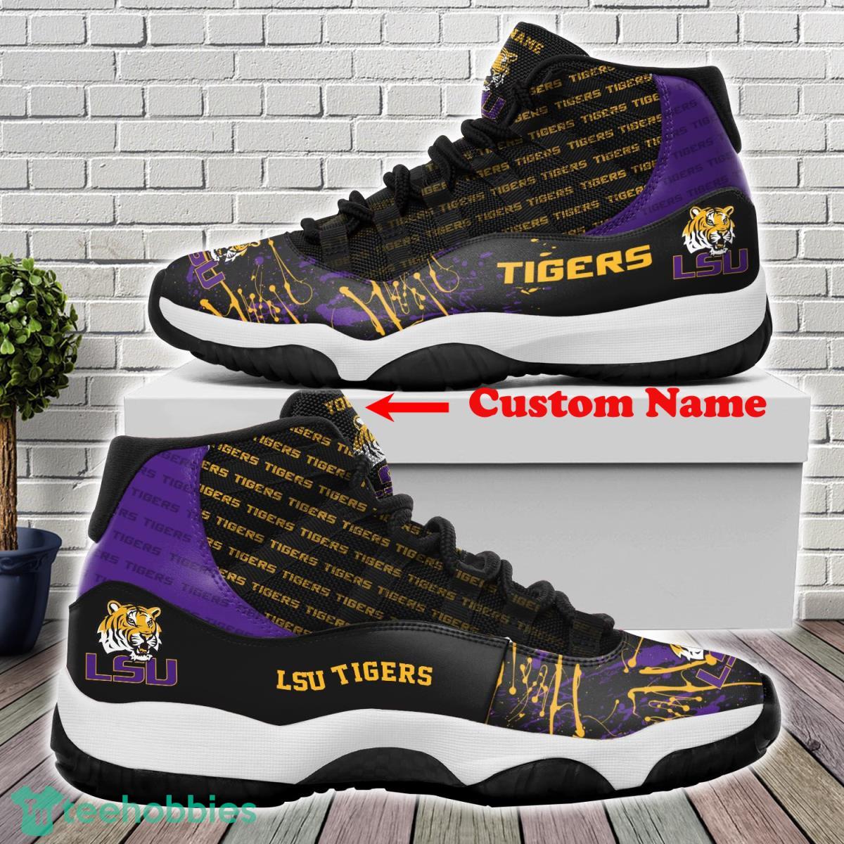 LSU Tigers Custom Name Air Jordan 11 Sneakers For Fans Product Photo 1
