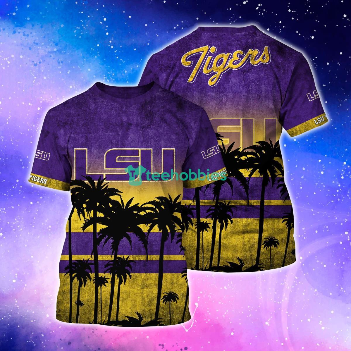 LSU Tigers Palm Tree Pattern 3D Baseball Jersey Shirt Sport Fans