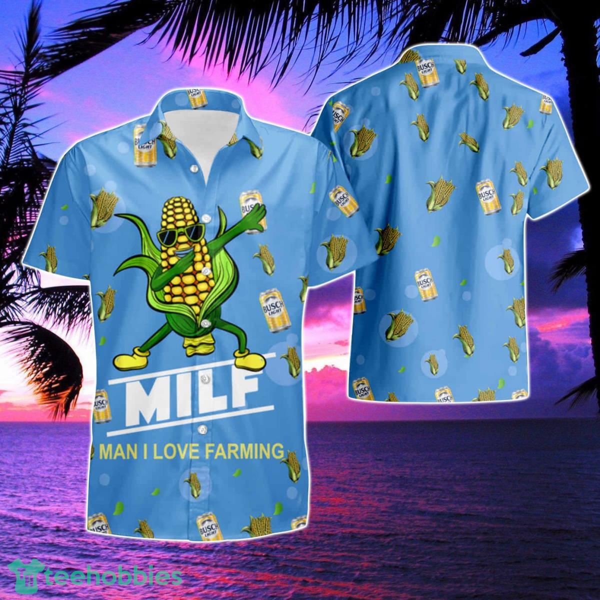 Man I Love Farming Busch Light Corn Glasses Hawaiian Shirt & Short Product Photo 1