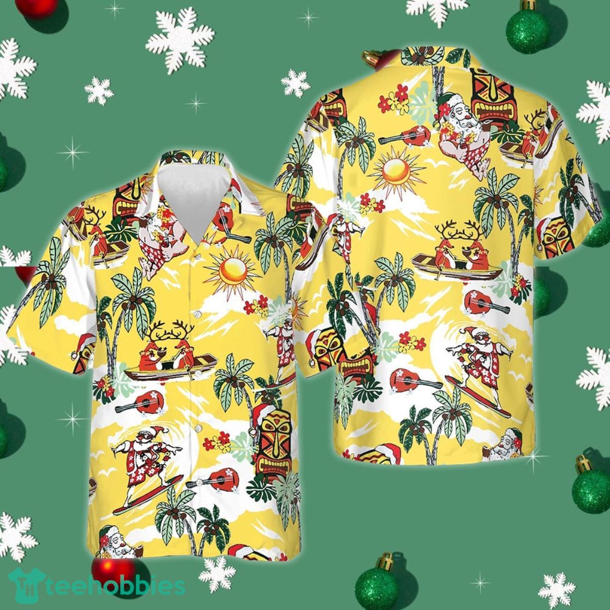 Merry Christmas Hawaiian Shirt Summer Button Up Shirts Mens Gifts For Dude Product Photo 1
